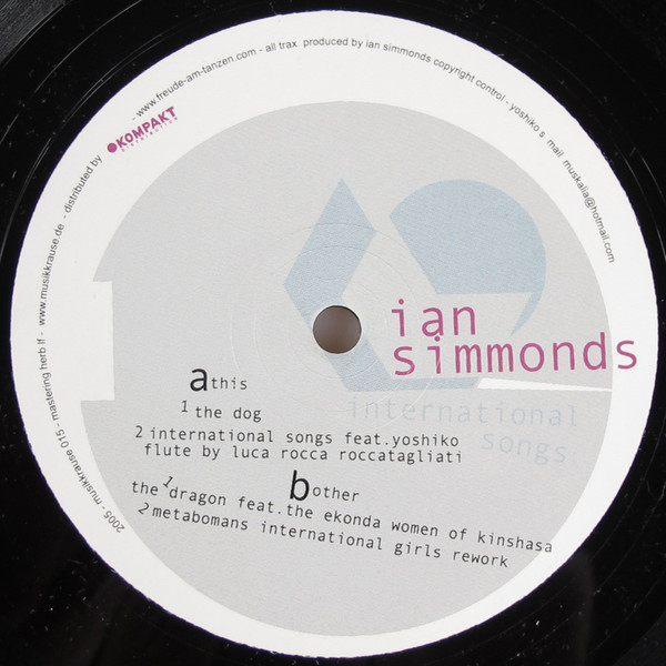 Ian Simmonds - International Songs : 12inch