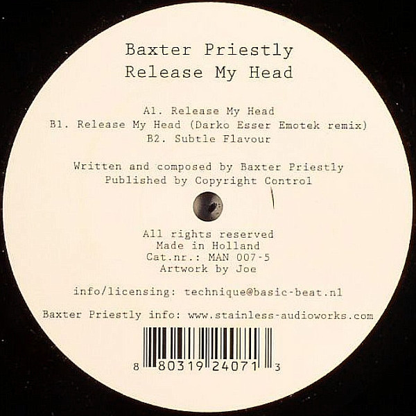 Baxter Priestly - Release My Head : 12inch