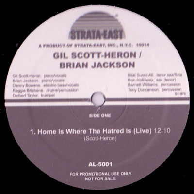 Gil Scott-Heron & Brian Jackson - Home Is Where The Hatred Is (Live) : 12inch