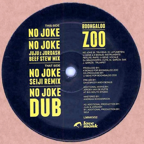 Boohgaloo Zoo - No Joke (inc Seiji Remix) : 12inch