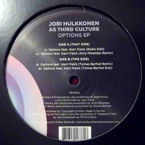 Jori Hulkkonen As Third Culture - Options EP : 12inch