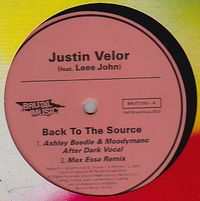 Justin Velor - Back To The Source Remixes : 12inch