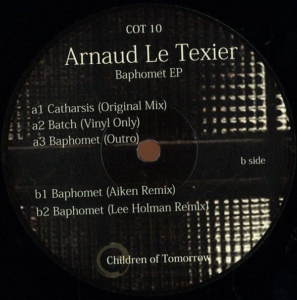Arnaud Le Texier - Baphomet EP Aiken,Lee Holman rmxs : 12inch