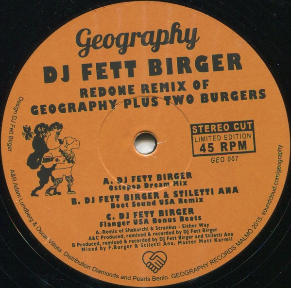 DJ Fett Birger - Redone Remix of Geography Plus Two Burgers : 12inch