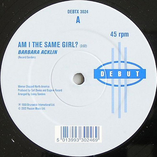 Barbara Acklin - Am I The Same Girl : 12inch