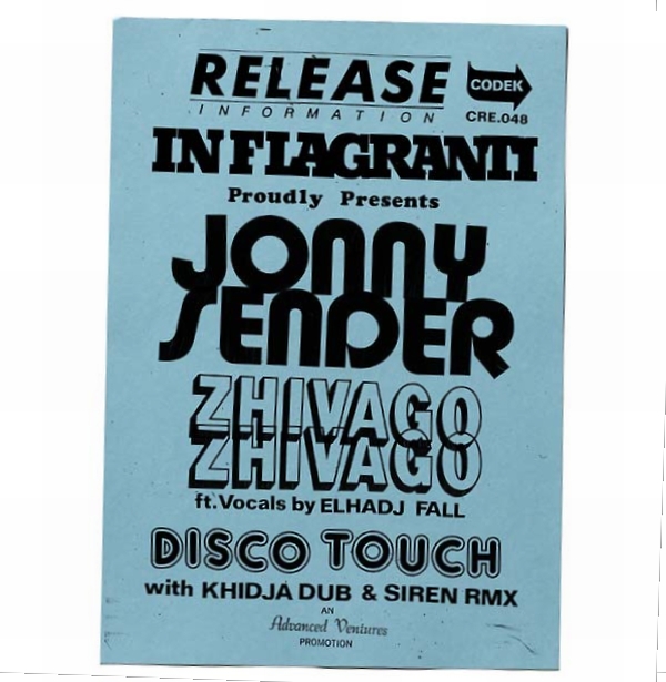 Jonny Sender - Zhivago Zhivago : 12inch