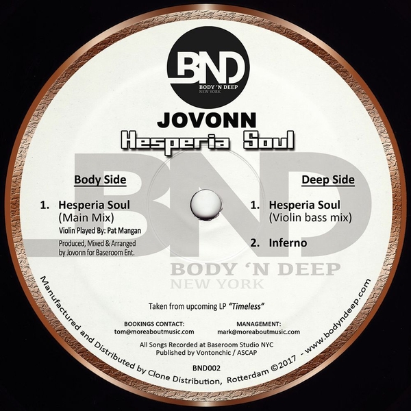 Jovonn - Hesperia Soul : 12inch