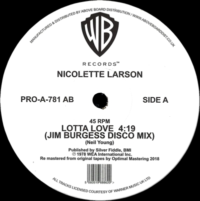 Nicolette Larson - LOTTA LOVE (JIM BURGESS DISCO MIX) : 12inch