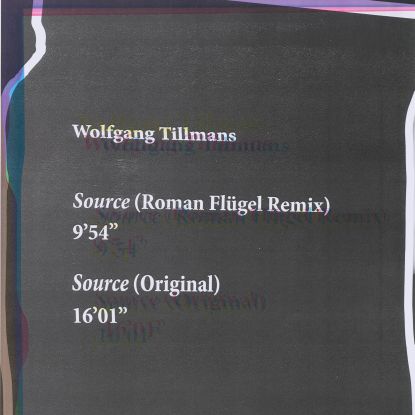 Wolfgang Tillmans - Source (Roman Fl&#252;gel Remixes) : 12inch