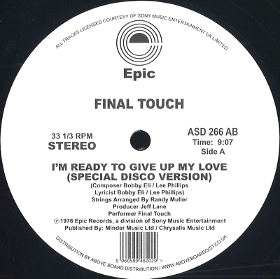 Final Touch - I'm Ready To Give Up My Love (Special Disco Version) : 12inch