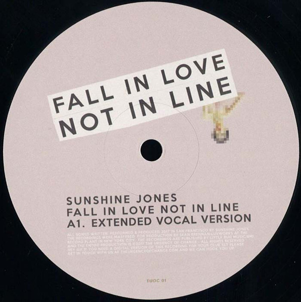 Sunshine Jones - FALL IN LOVE, NOT IN LINE : 12inch