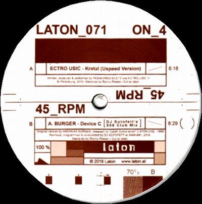 Ectro Usic / A.Burger - Kratal / Device C (DJ Sotofett's808 Club Mix) : 12inch