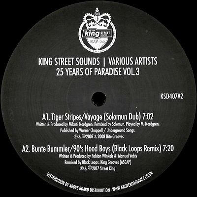 Kerri Chandler / Tiger Stripes / Bunte Bummler - 25 Years Of Paradise Vol. 3 (Solomun / Black Loops / Doug Gomez Remixes) : 12inch