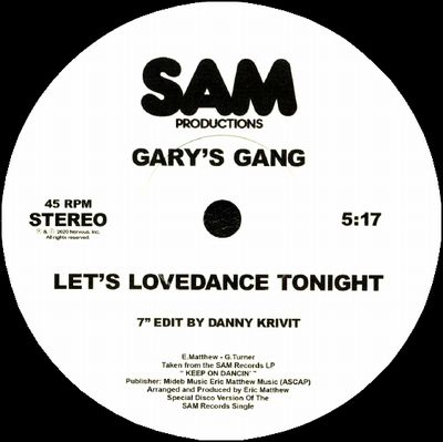 Gary's Gang / Convertion - Let's Lovedance Tonight / Let's Do It (Danny Krivit 7" Edits)