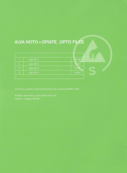 Alva Noto + Opiate - Opto Files : Mini-Album