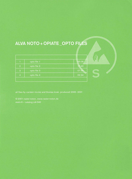 Alva Noto + Opiate - Opto Files : Mini-Album