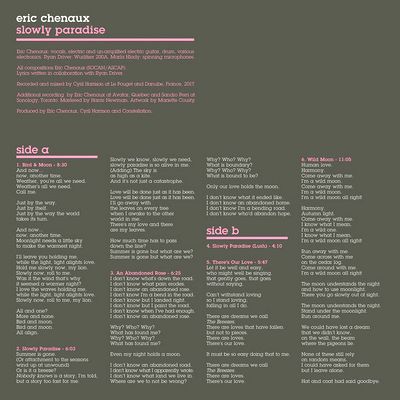 Eric Chenaux - Slowly Paradise : LP