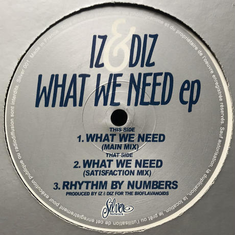 Iz & Diz - What We Need EP : 12inch
