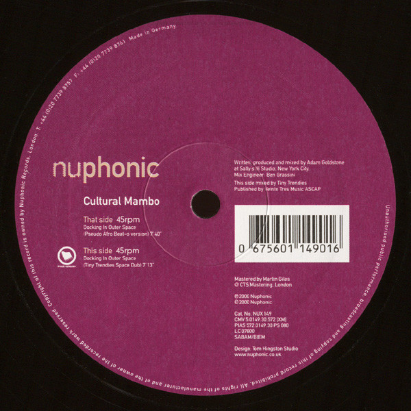 Cultural Mambo - Docking In Outer Space : 12inch