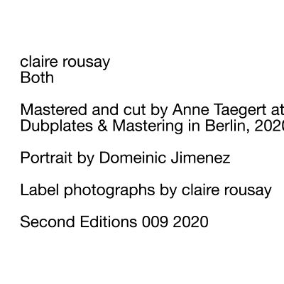 Claire Rousay - Both : LP+DOWNLOAD CODE