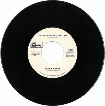 Bessie Banks - Don't You Worry Baby The Best Is Yet To Come / Try To Leave Me If You Can : 7inch
