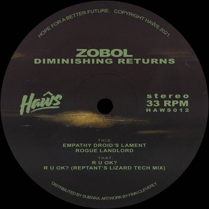 Zobol - Diminishing Returns (Incl. Reptant Remix) : 12inch