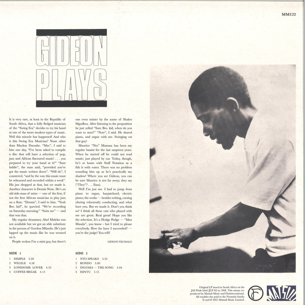 Gideon Nxumalo - Gideon Plays : LP