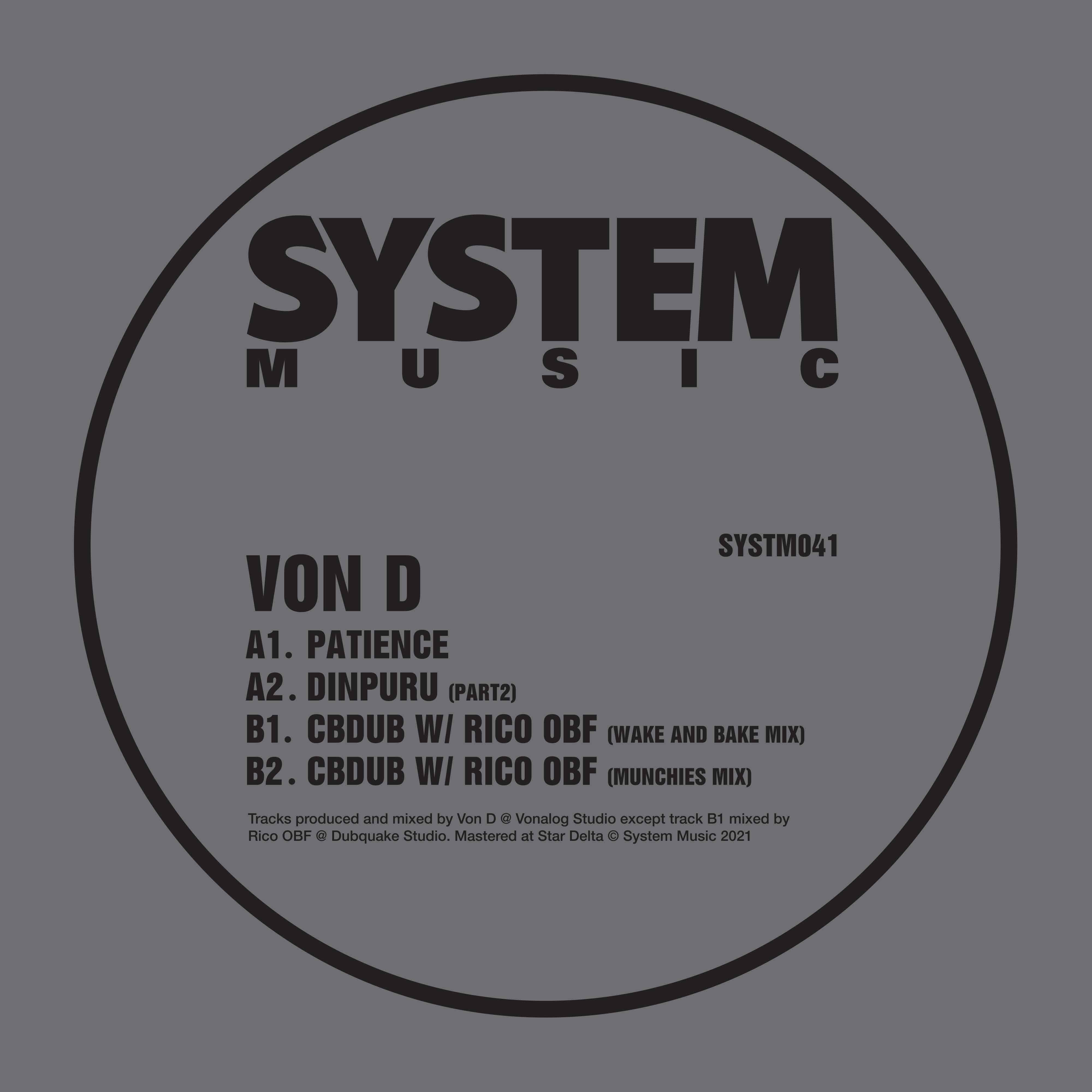 Von D & Rico O.B.F - Systm041 : 12inch