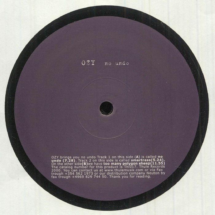 Ozy - No Undo (warehouse find) : 12inch