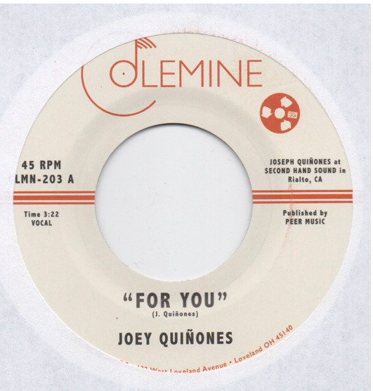 Joey Quiñones - For You : 7inch