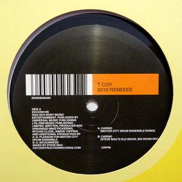 T-Coy - Carino (2010 Remixes) : 12inch