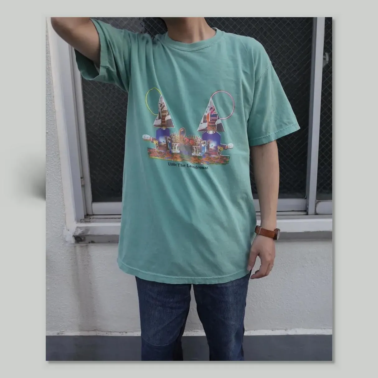 Chill Mountain - 「Under the laundromat」RemixCollage T-shirts Green Size M : WEAR