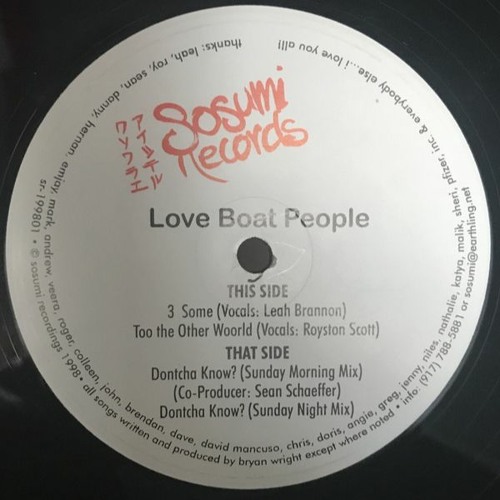 Love Boat People - 3 Some / Too The Other World / Dontcha Know? : 12inch
