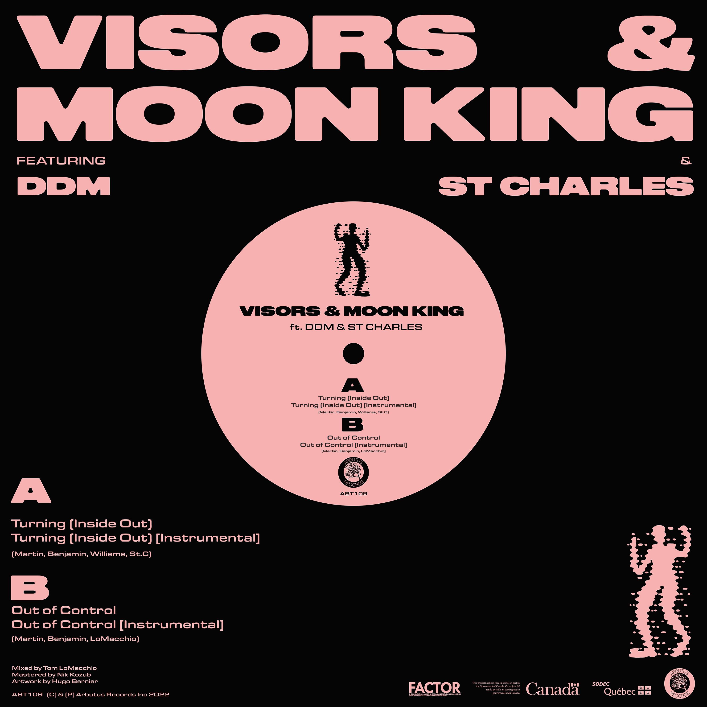 Visors & Moon King - Turning (Inside Out) b/w Out Of Control : 12inch