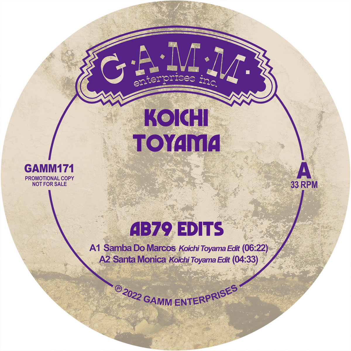 KOICHI TOYAMA - AB79 EDITS : 12”