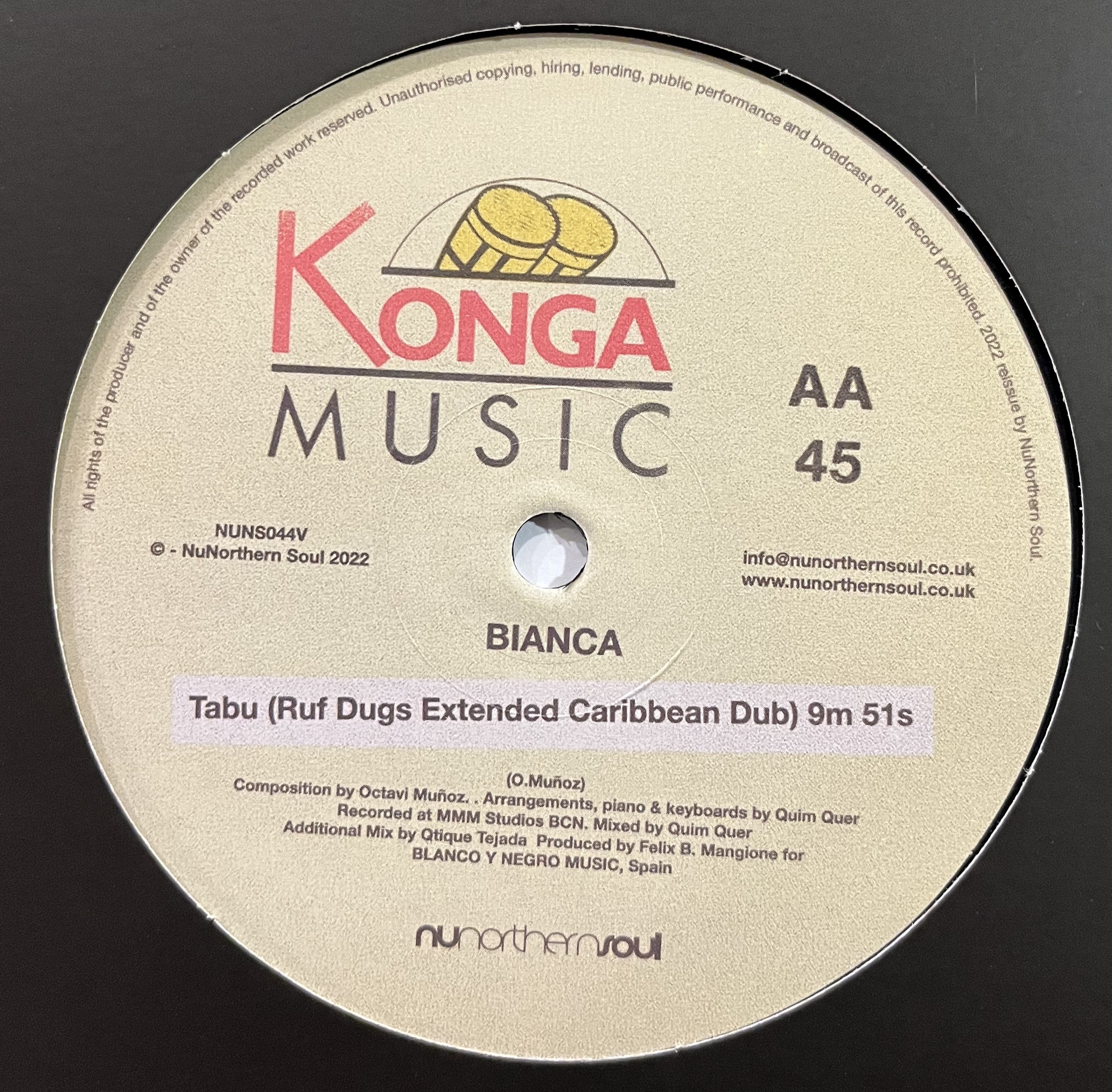 Bianca - Tabu (Ruf Dug Edit) : 12inch