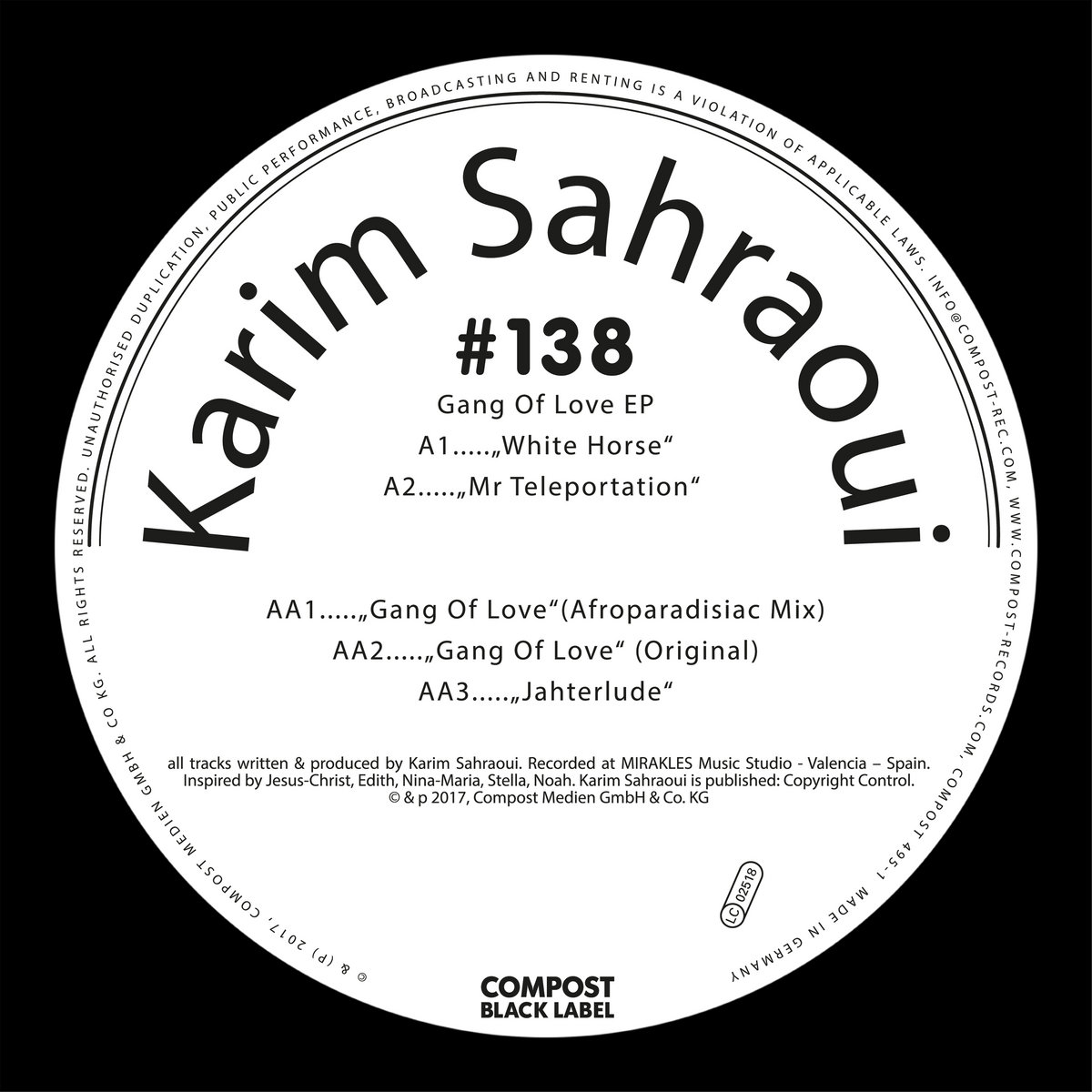 KARIM SAHRAOUI - Gang Of Love EP : 12inch