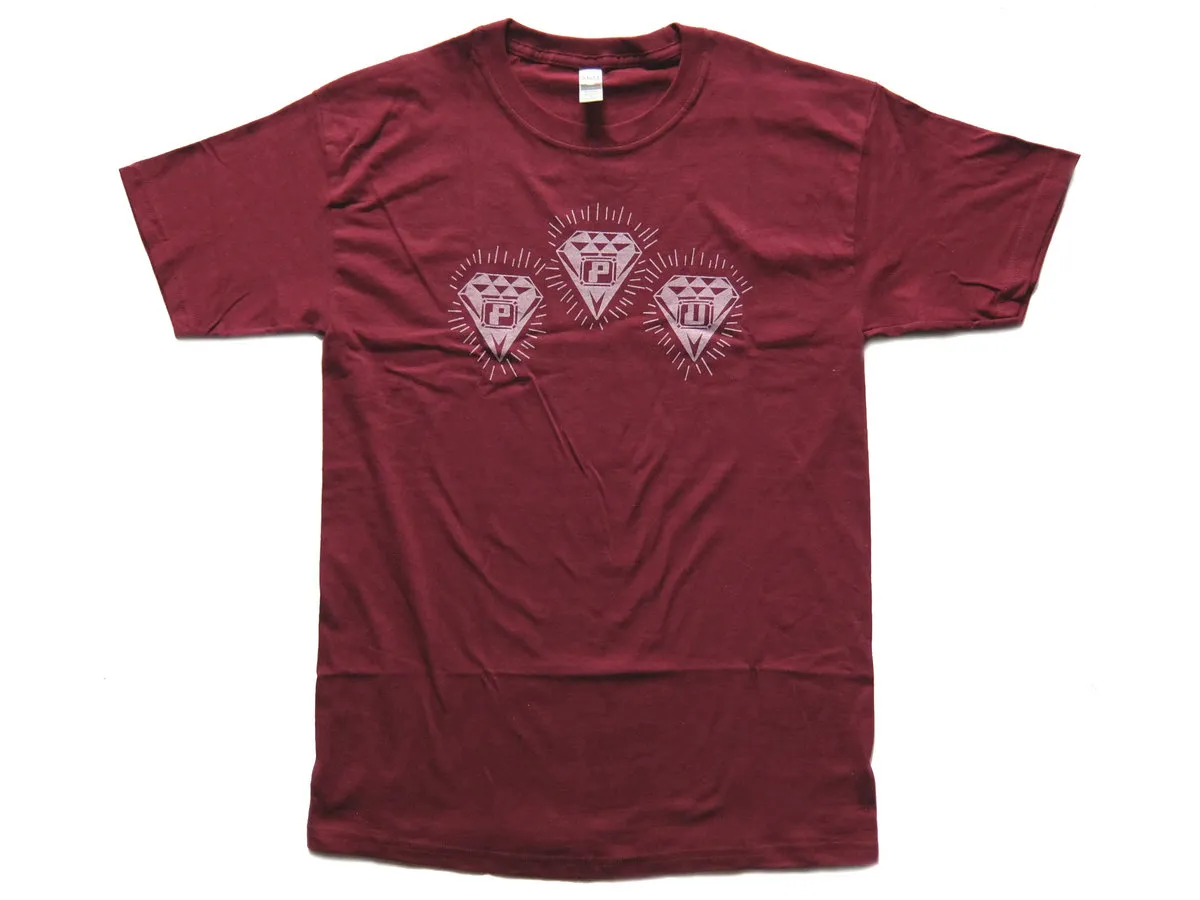 PPU - TRIPLE DIAMOND LOGO T-SHIRTS (Burgundy / Large) : T-SHIRT(L-size)