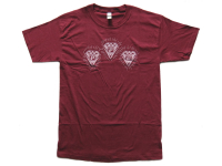 PPU - TRIPLE DIAMOND LOGO T-SHIRTS (Burgundy / Large)