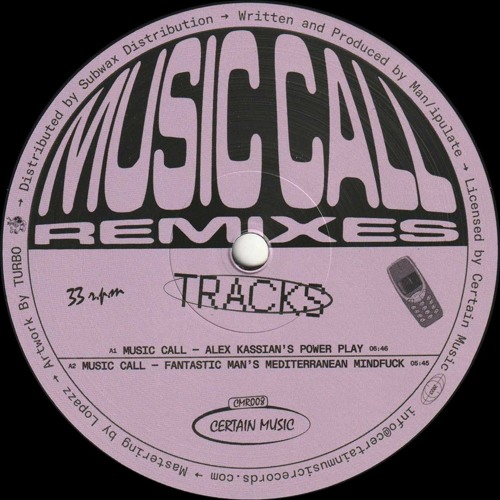 Man/ipulate - Music Call Remixes (Alex Kassian, Fantastic Man, Baldo & Certain People Remixes) : 12inch