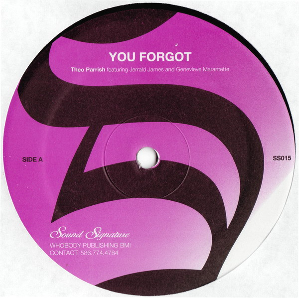 Theo Parrish - You Forgot / Dirt Rhodes : 12inch