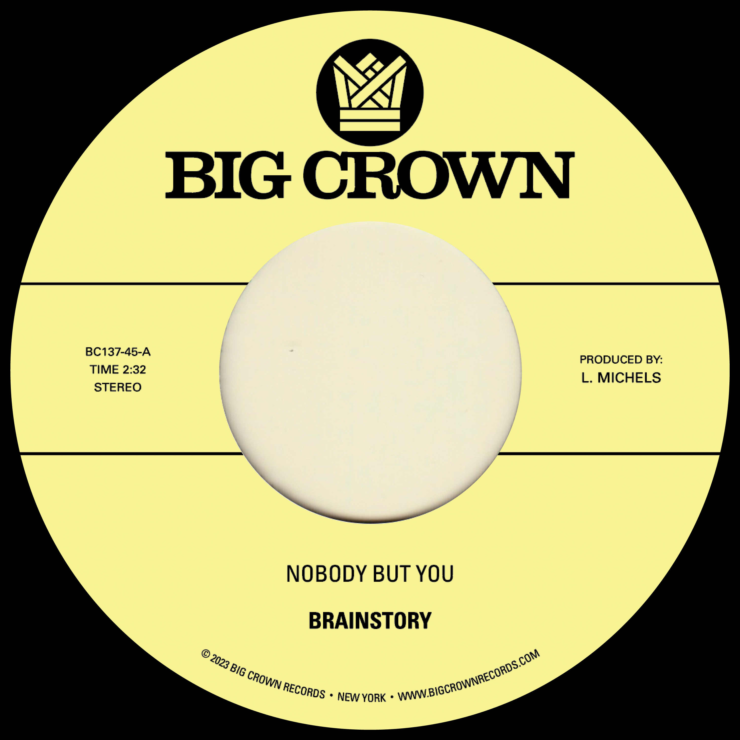 Brainstory - Nobody But You b/w Gift Of Life : 7inch