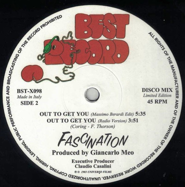 Fascination - Out To Get You : 12inch