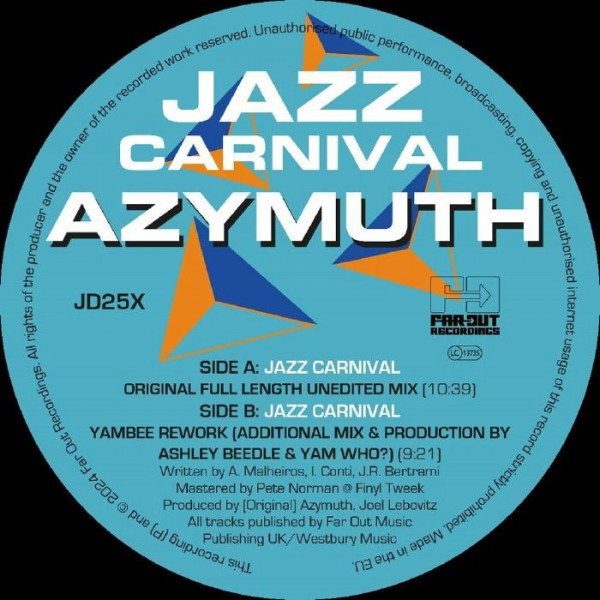 Azymuth - Jazz Carnival (Original Full Length Unedited Mix) : 12inch