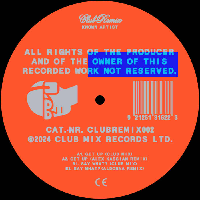 Known Artist - CLUBREMIX002 : 12inch