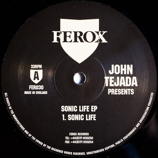 JOHN TEJADA - Sonic Life EP : 12inch