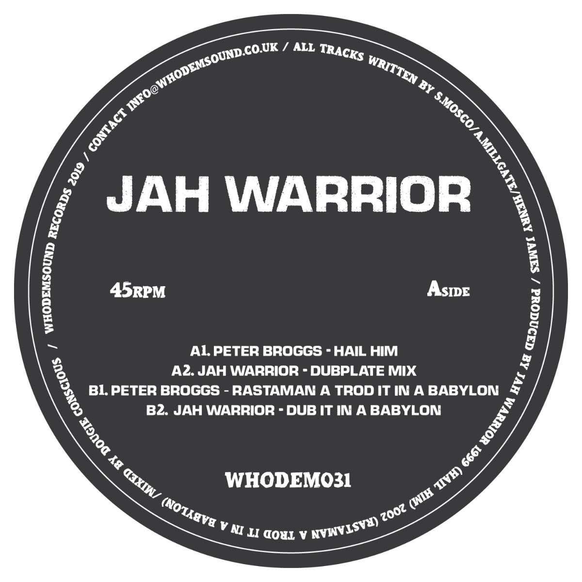 Jah Warrior / Peter Broggs - Hail Him / Rastaman A Trod It In A Babylon : 12inch (Clear Vinyl)
