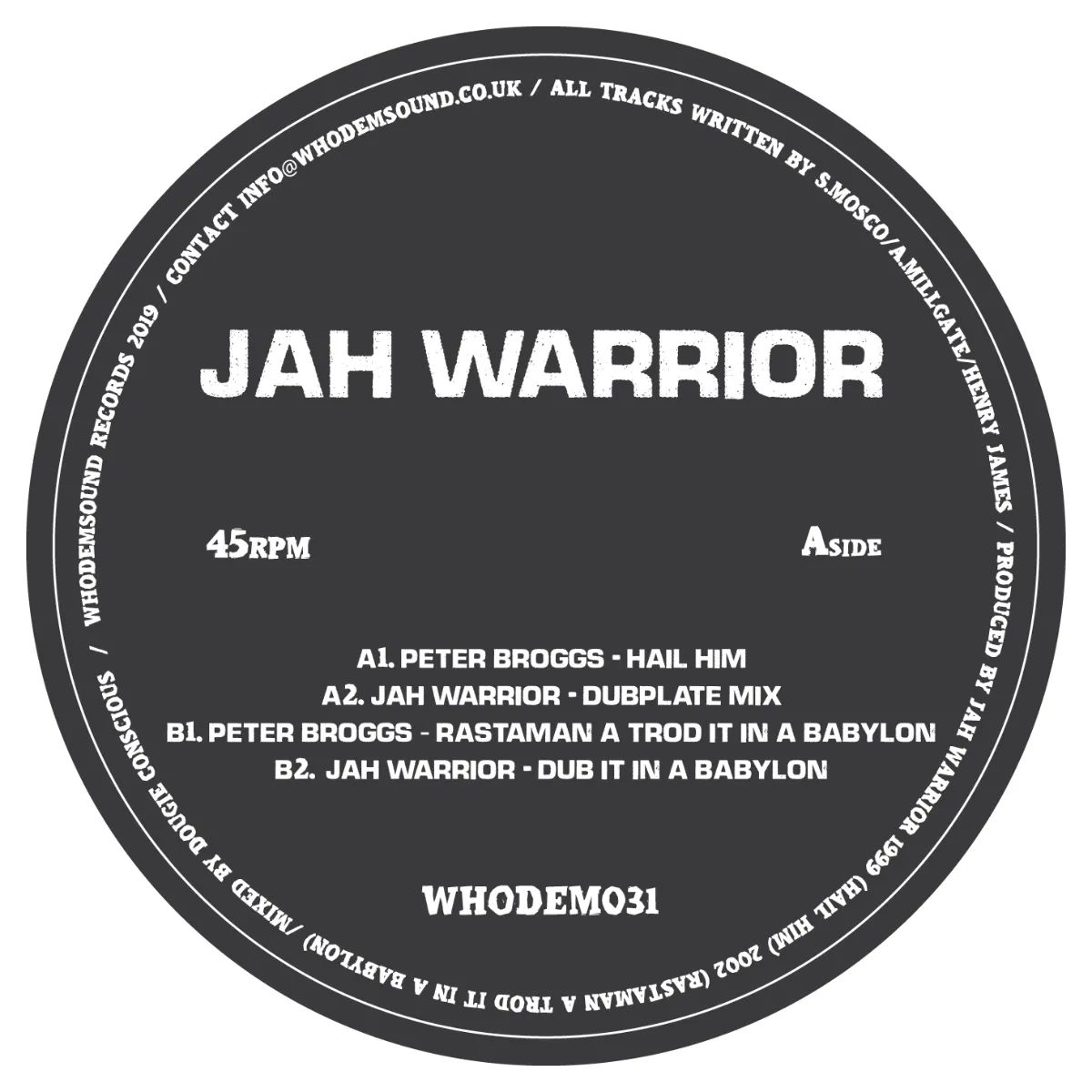 Jah Warrior / Peter Broggs - Hail Him / Rastaman A Trod It In A Babylon : 12inch (Clear Vinyl)