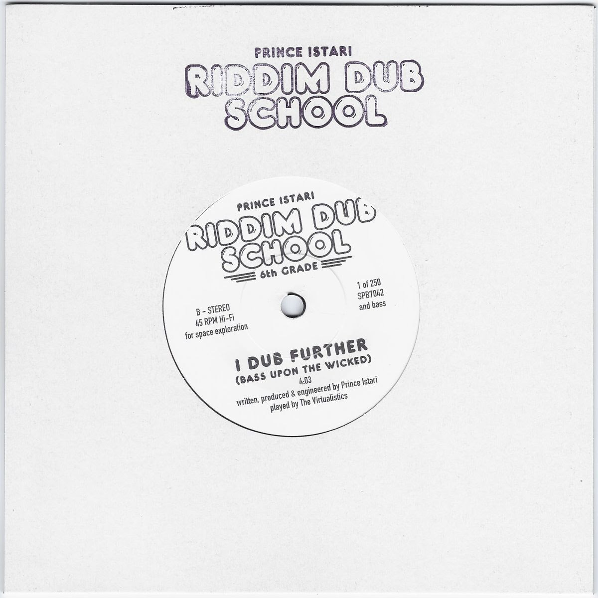 Prince Istari - Riddim Dub School 6th Grade : 7inch