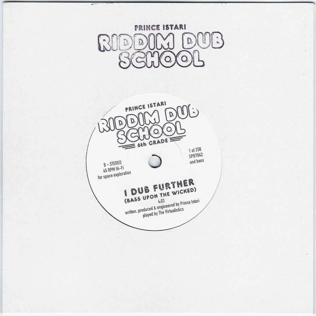 Prince Istari - Riddim Dub School 6th Grade : 7inch